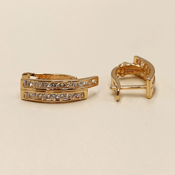 Золоті сережки з цирконом