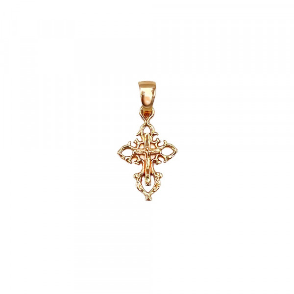 Золотой крестик красного цвета