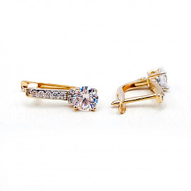 Серьги из красного с белым золота с цирконом 01-200412329