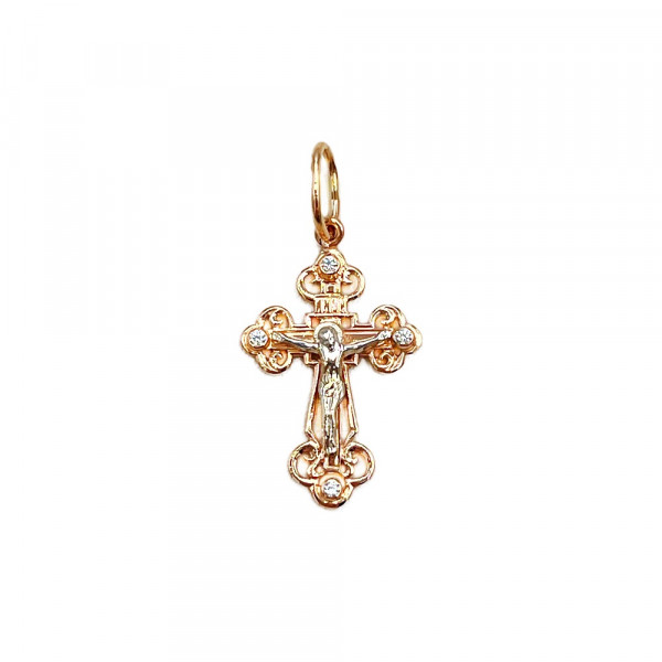 Золотий хрестик з цирконом
