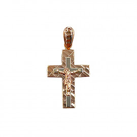 Крестик из золота красного с белым цвета 01-200809329
