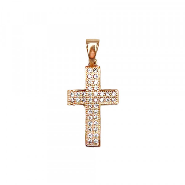 Хрестик з золота з цирконом