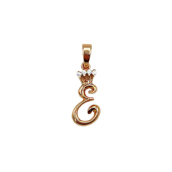 Кулон з золота з цирконом «Літера Е»