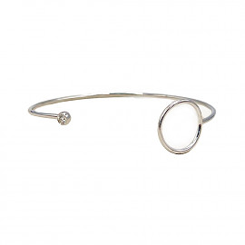 Золотой браслет в белом цвете с желтым бриллиантом 01-200872429