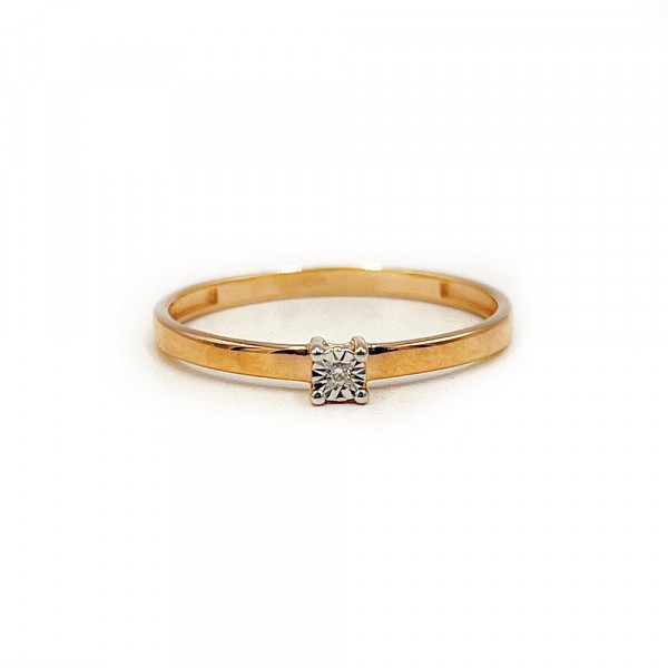 Каблучка з золота з жовтим діамантом