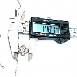 Золотий ланцюг у білому кольорі з жовтими діамантами