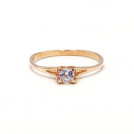 Золотое кольцо в красном цвете с цирконом 01-19110930