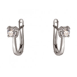 Серьги из золота в белом цвете с цирконом 01-200182730