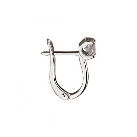 Серьги из золота в белом цвете с цирконом