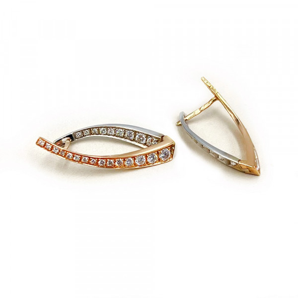 Золотые серьги с цирконом