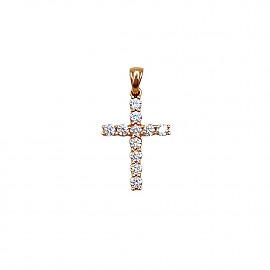 Золотий хрестик з цирконом 01-200227630