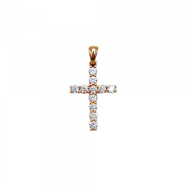 Золотий хрестик з цирконом