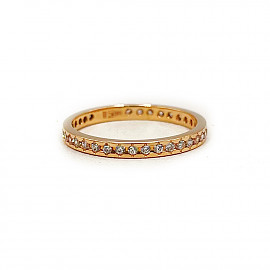 Кольцо из золота в белом цвете с цирконом 01-200264630