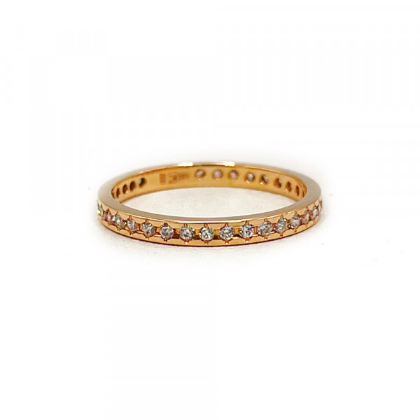 Кольцо из золота в белом цвете с цирконом