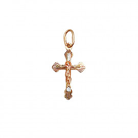 Золотой крестик красного с белым цвета 01-200346030