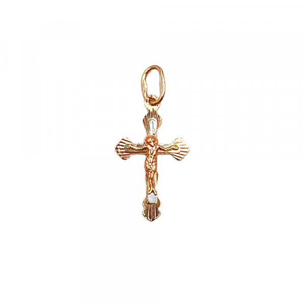 Золотой крестик красного с белым цвета