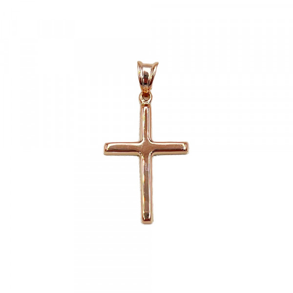 Крестик из золота красного с белым цвета