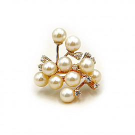 Золота каблучка з перлиною та цирконом