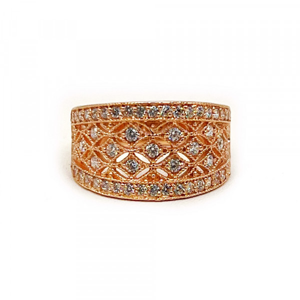 Золота каблучка червоного кольору з цирконом