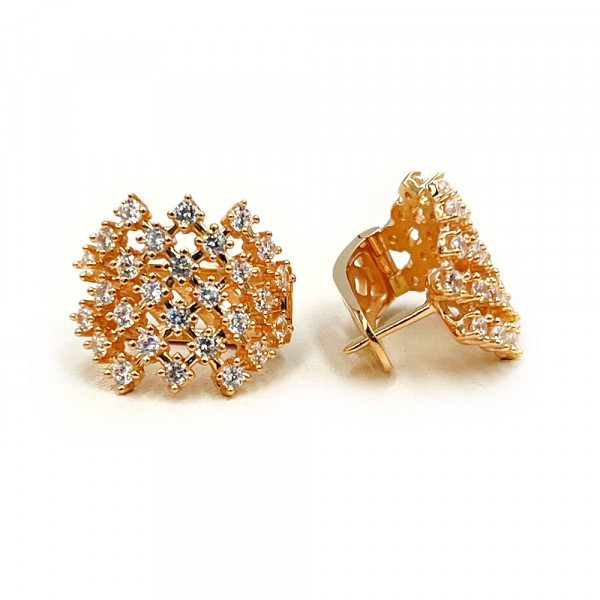 Золотые серьги с цирконом