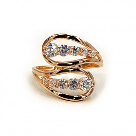 Каблучка з червоного золота з цирконом 01-200838930