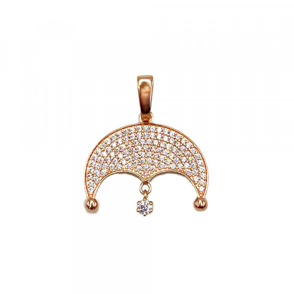 Кулон з червоного золота з цирконом