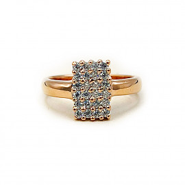 Кольцо из золота в красном цвете с цирконом 01-200889030