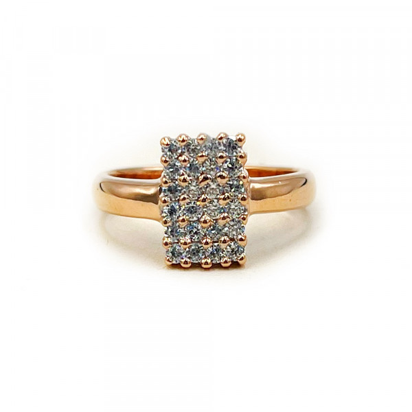 Каблучка з золота у червоному кольорі з цирконом