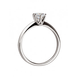 Каблучка з золота у білому кольорі з цирконом