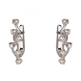 Сережки з червоного золота з цирконом 01-200152531