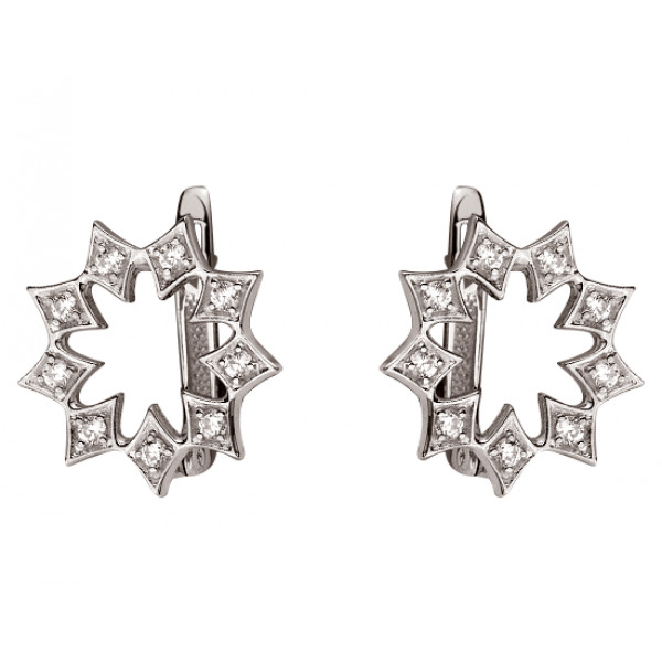 Сережки з золота у червоному кольорі з цирконом