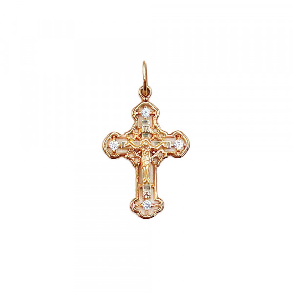 Золотий хрестик з цирконом