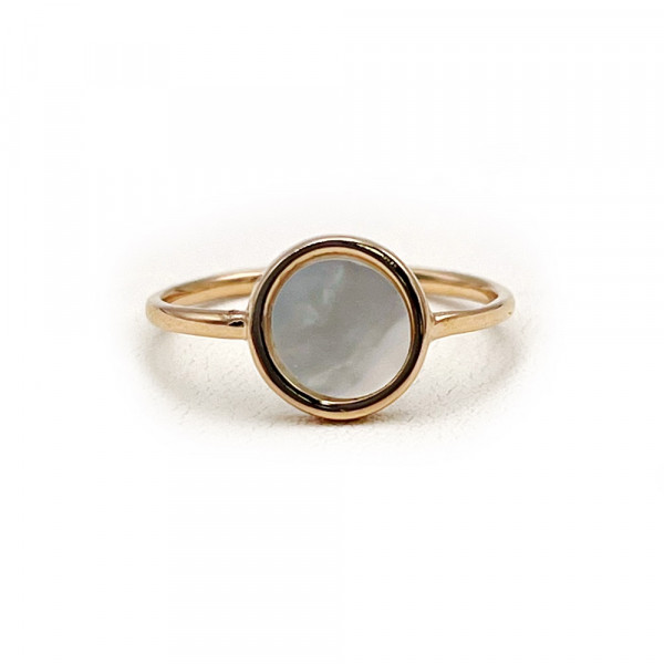 Золота каблучка з перламутром «Коло»