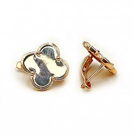 Сережки з золота у червоному з білим кольорі 01-200782231