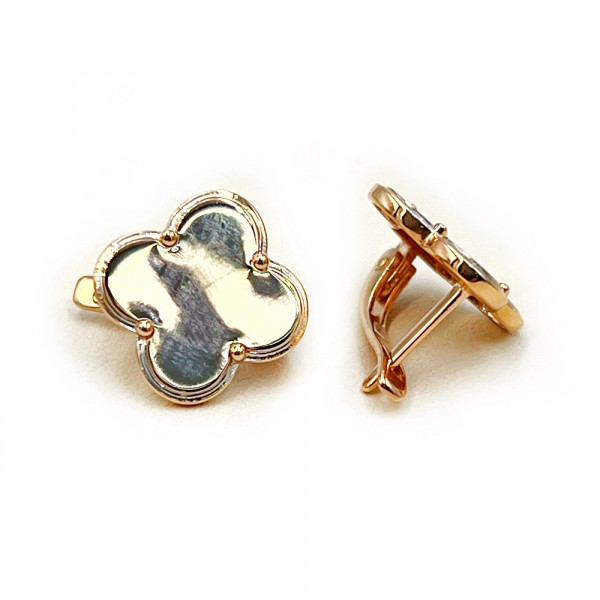 Сережки з золота у червоному з білим кольорі