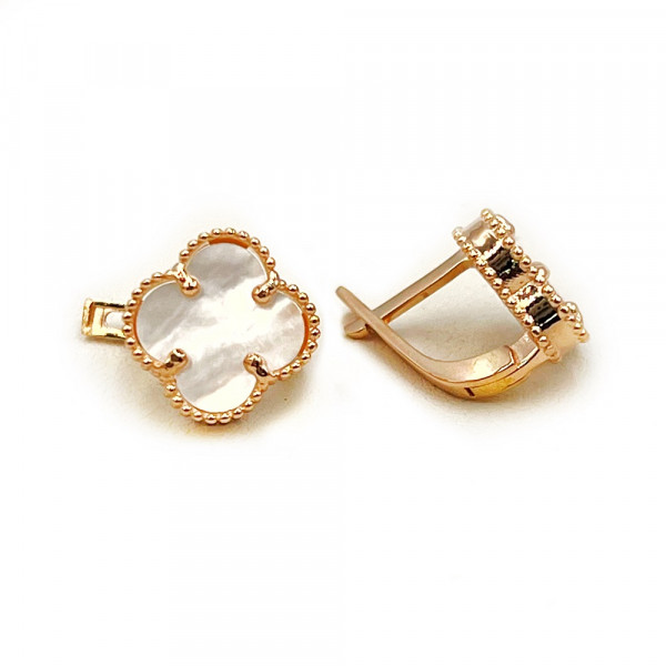 Сережки з золота з перламутром
