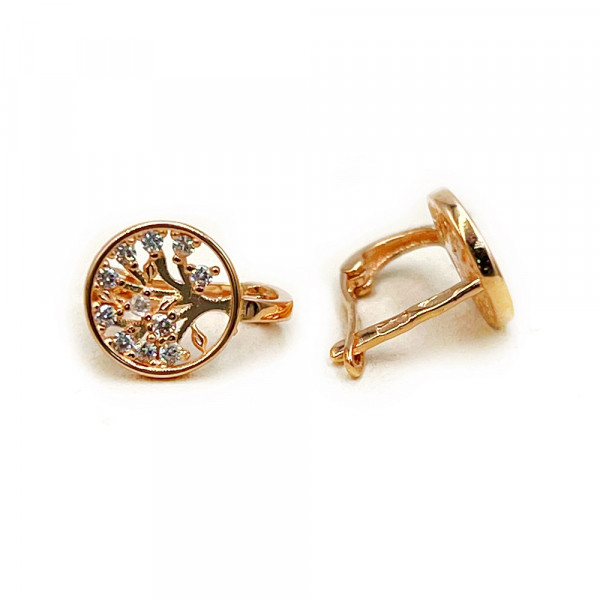 Золоті сережки з цирконом