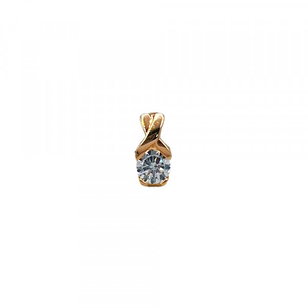 Золотий кулон червоного кольору з цирконом