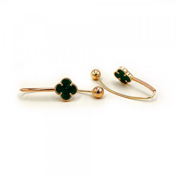 Сережки з золота з цирконом «Конюшина»