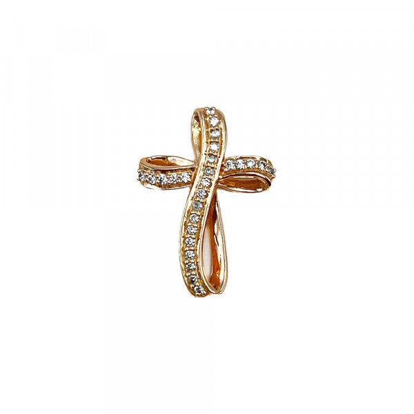 Золотий хрестик з цирконом