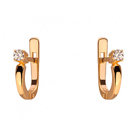Серьги из красного золота с цирконом 01-19333932