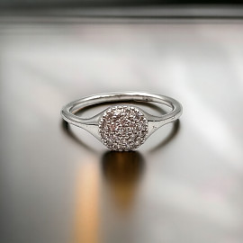 Золотое кольцо с белыми бриллиантами 01-200046232