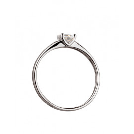 Каблучка з золота у білому кольорі з цирконом