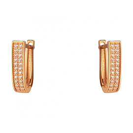 Сережки з золота червоного кольору з цирконом 01-200137532