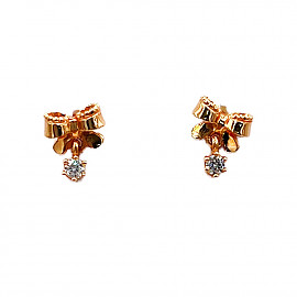 Серьги из красного золота с цирконом 01-200155632