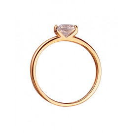 Каблучка з золота червоного кольору з цирконом