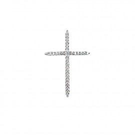 Золотой крестик в белом цвете с цирконом 01-200267132