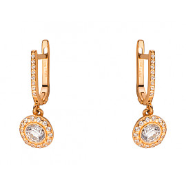 Серьги из золота красного цвета с цирконом 01-200283132