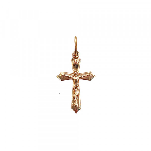 Золотой крестик в красном цвете