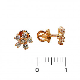 Серьги из золота с цирконом